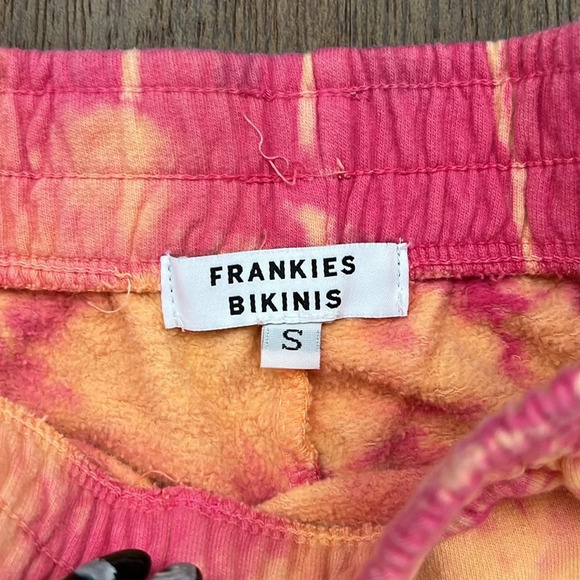 Frankie's Bikinis Aiden Sweatpant Pink and Orange Tie Dye Size Small - Picture 6 of 6